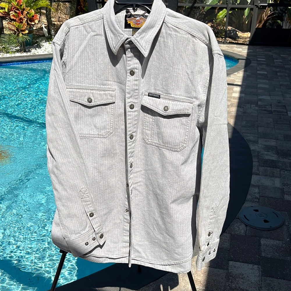 HARLEY DAVIDSON Mens Large button up